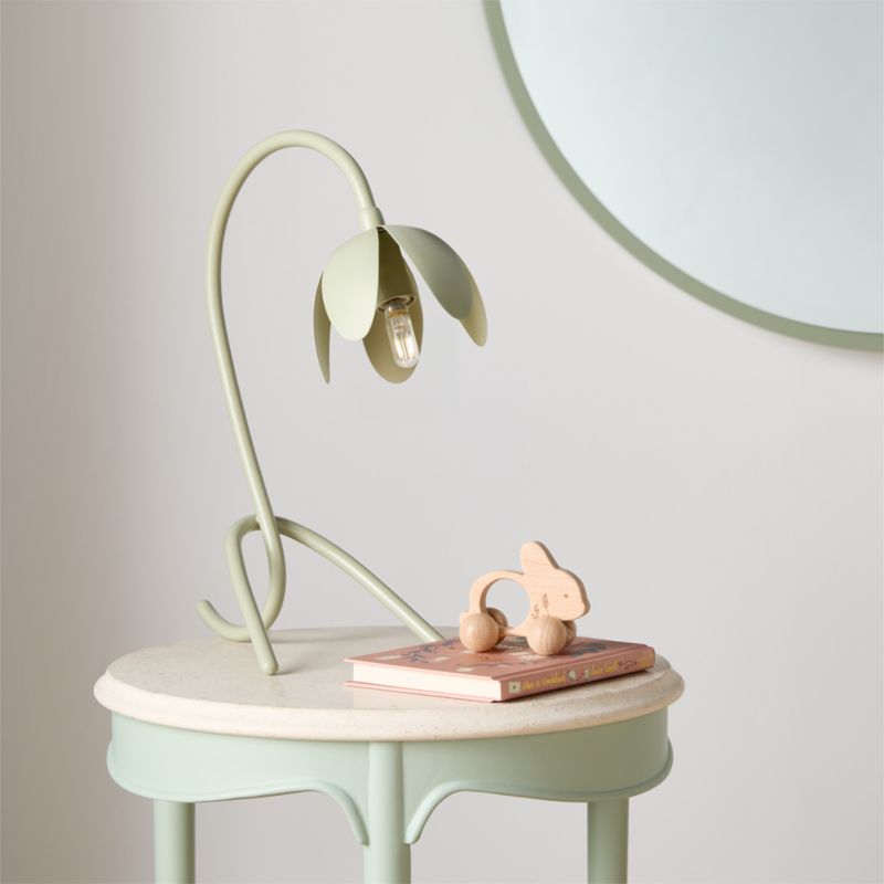 Bloom Sage Green Floral Kids Table Lamp