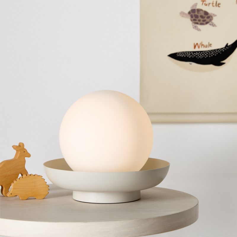Nello White and Cream Metal Kids Table Lamp