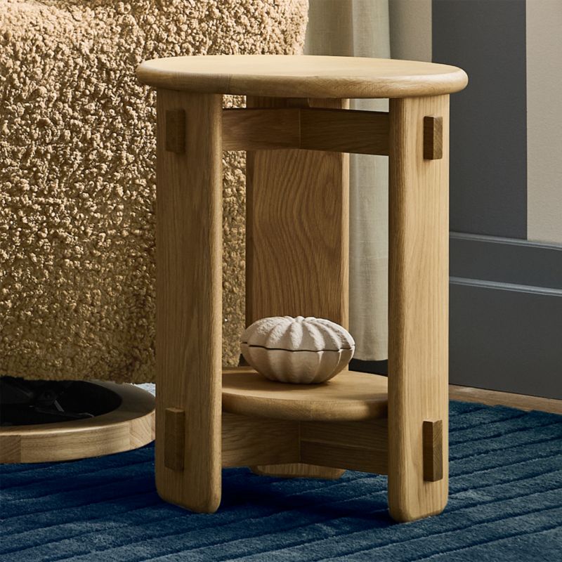 Rowan Natural Wood Round Nursery Side Table