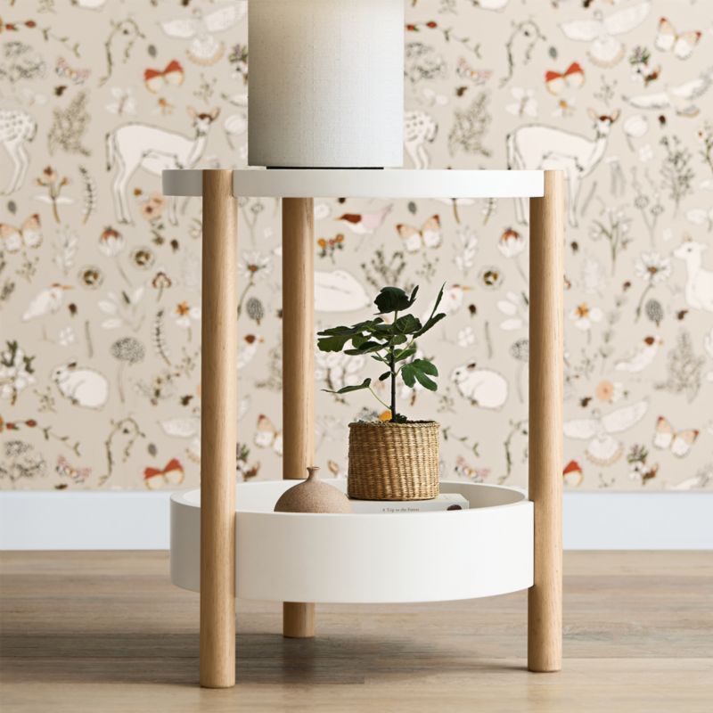 Redondo Two-Tone Wood Round Nursery Side Table