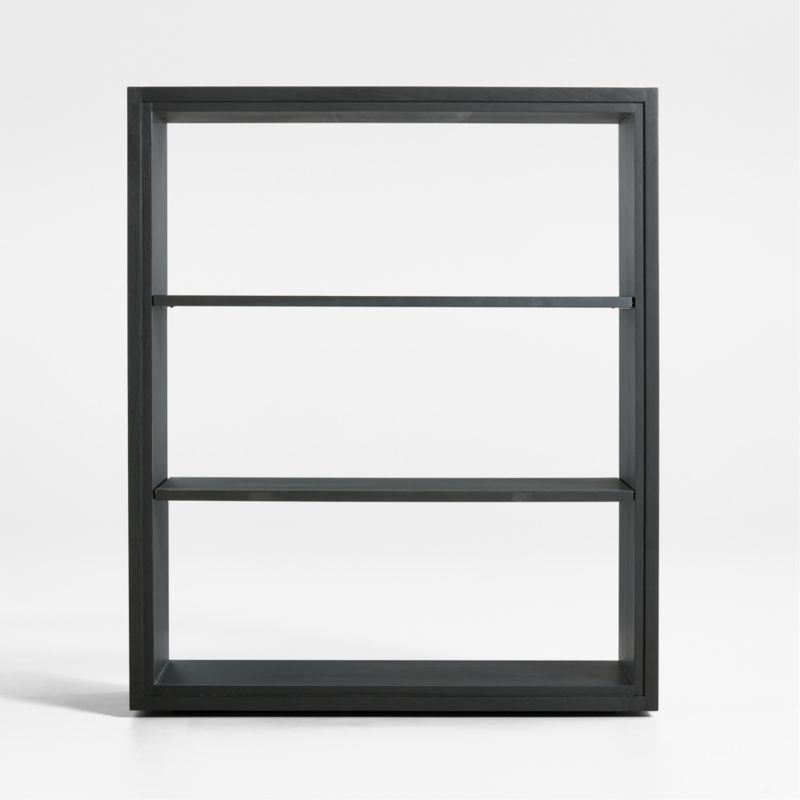 Calypso 36" Black Wood Open Modular Bookshelf Hutch