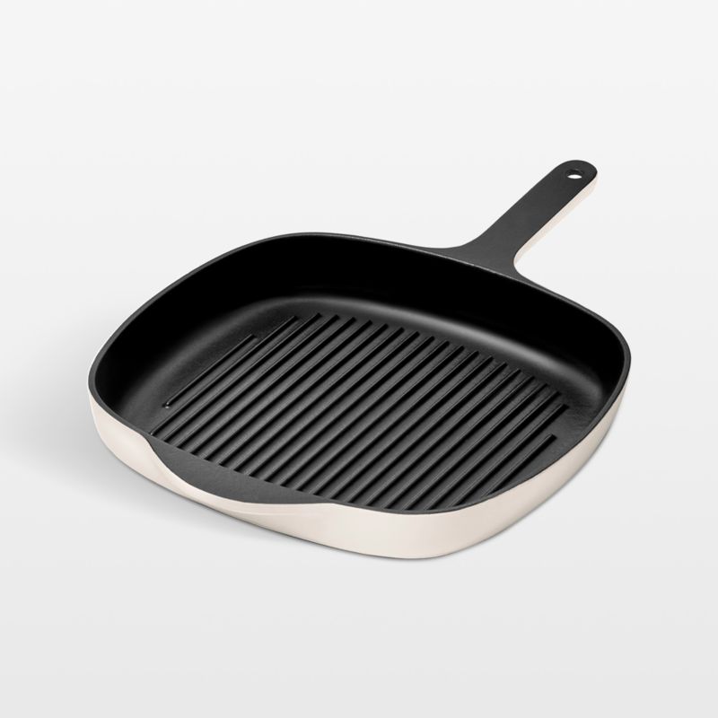 Caraway ® 10.5" Cream Enameled Cast Iron Grill Pan