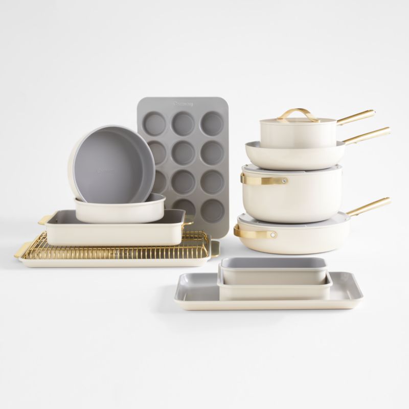Caraway ® Cream Full Kitchen Cookware & Bakeware Set