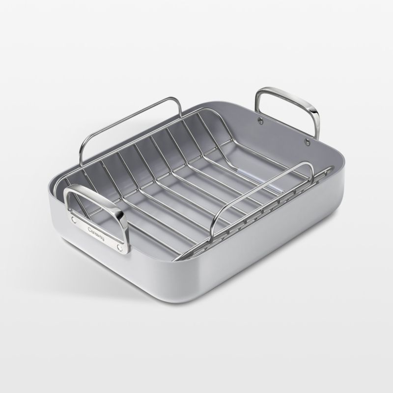 Caraway ® 16.5" Grey Ceramic Non-Stick Roasting Pan with Rack