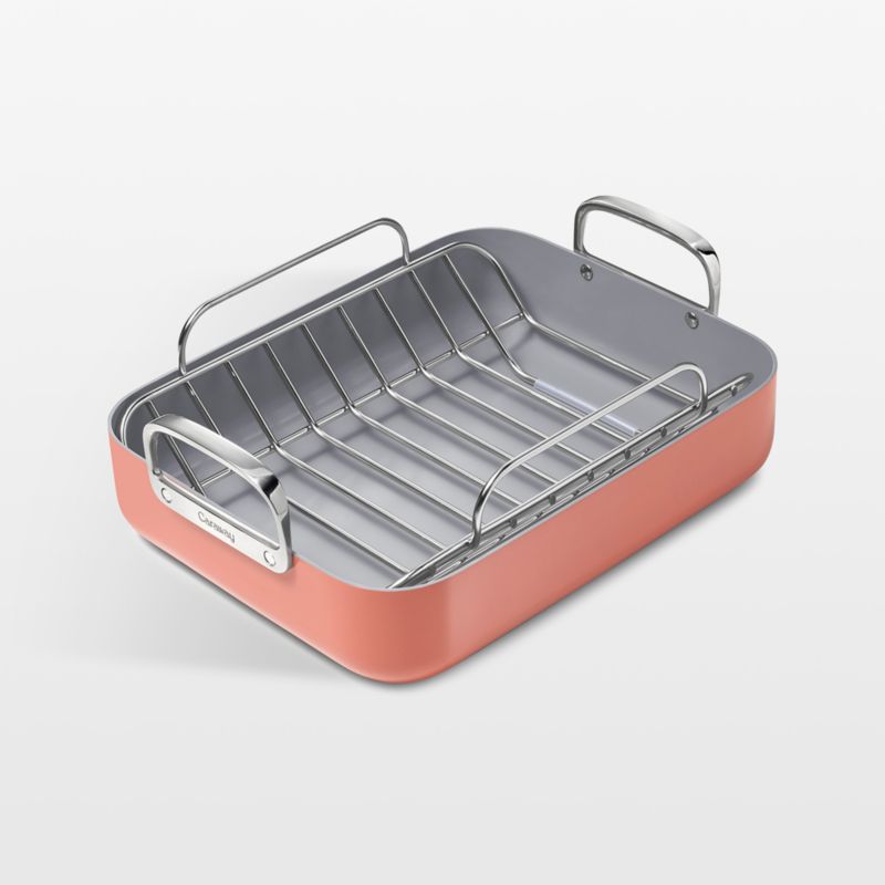 Caraway ® 16.5" Perracotta Ceramic Non-Stick Roasting Pan with Rack