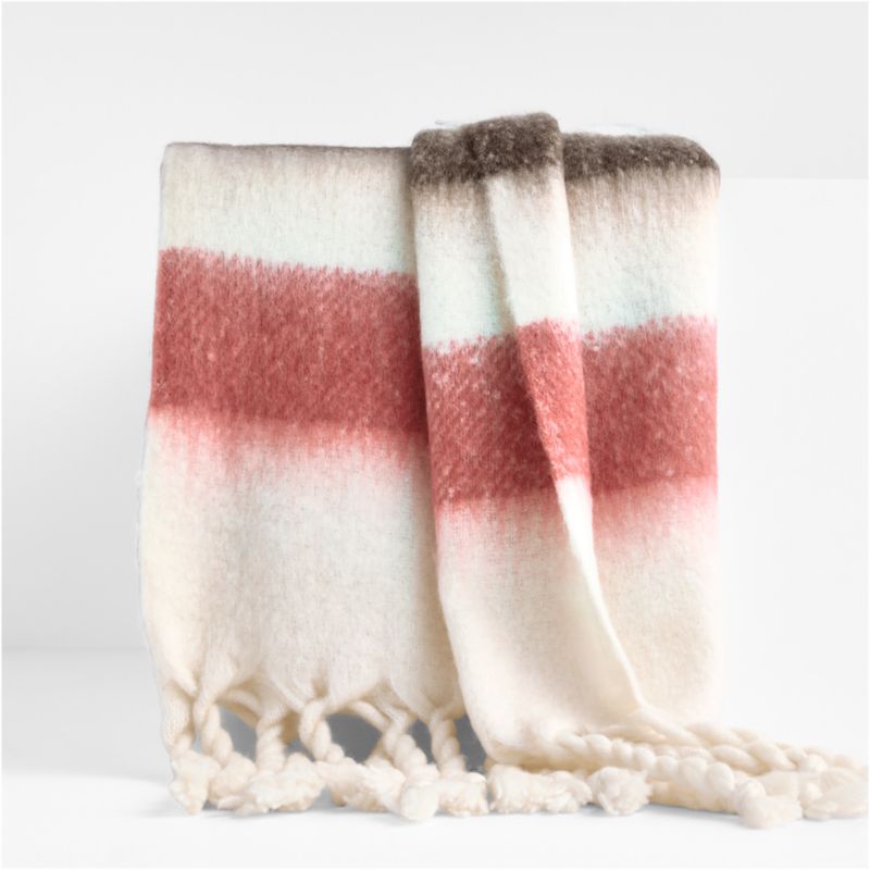 Cozy Fringe Chalet Stripe 70"x55" Red and Green Throw Blanket