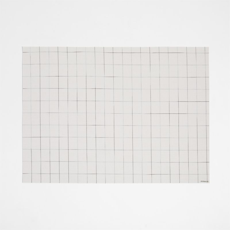 Chilewich Rectangular Crepe Grey Vinyl Easy-Clean Placemat +