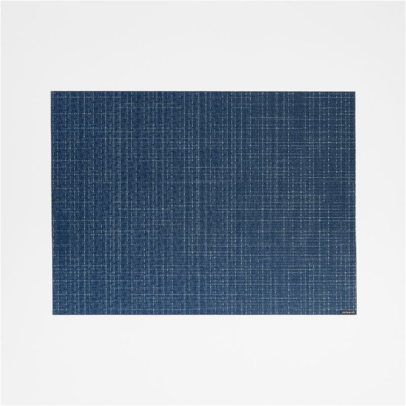 Chilewich ® Rectangular Charm Navy Blue Easy-Clean Vinyl Placemat