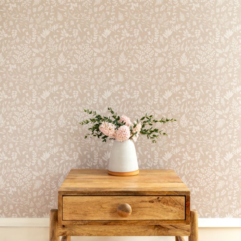 Chasing Paper Blush Pink Fern Peel and Stick Wallpaper 2'x8'