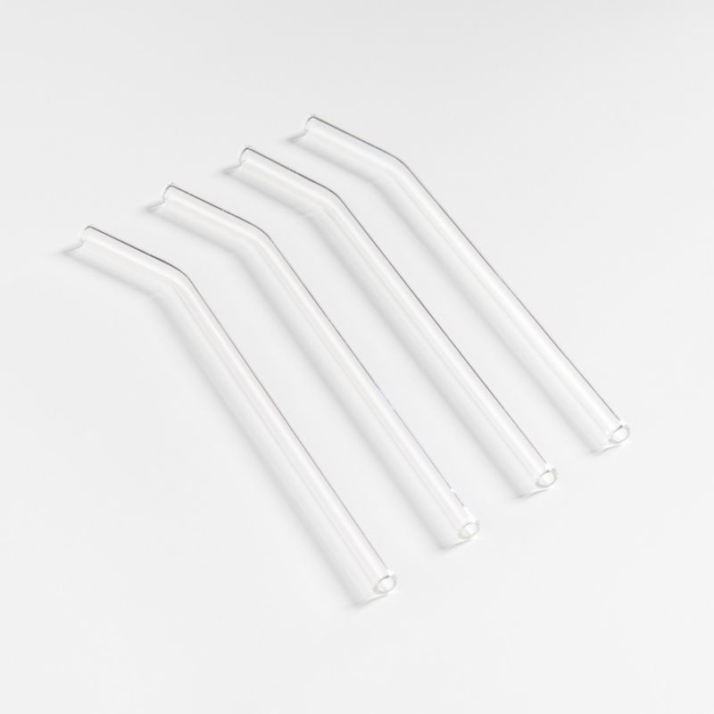 Clear Glass Straws, Set of 4