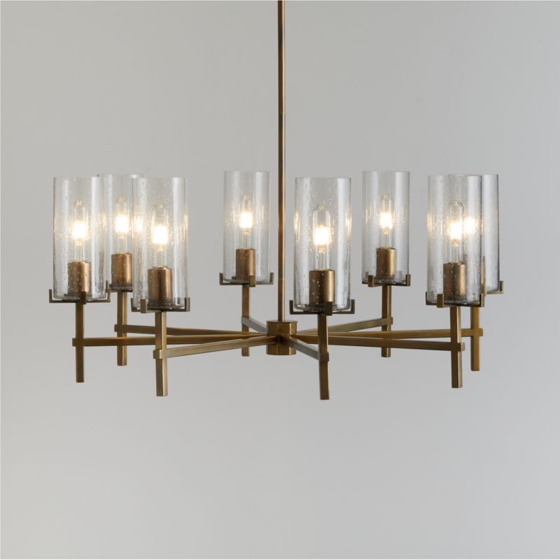 Coquina Brass 8-Light Chandelier 33.5"