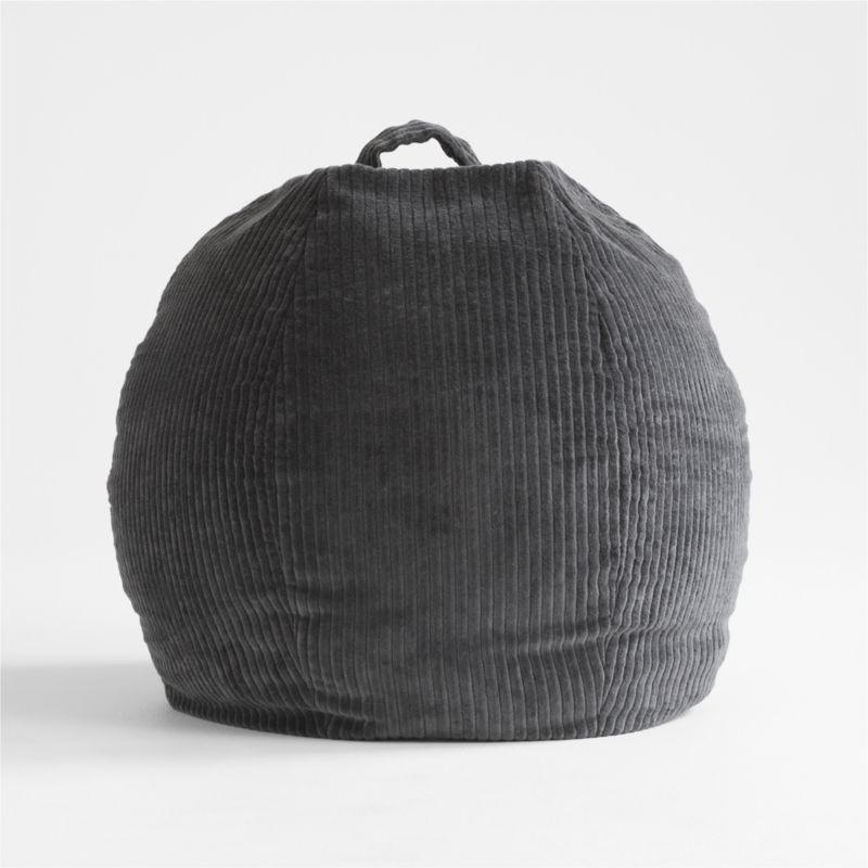 Charcoal Grey Small 30" Organic Cotton Corduroy Kids Lounge Bean Bag Chair