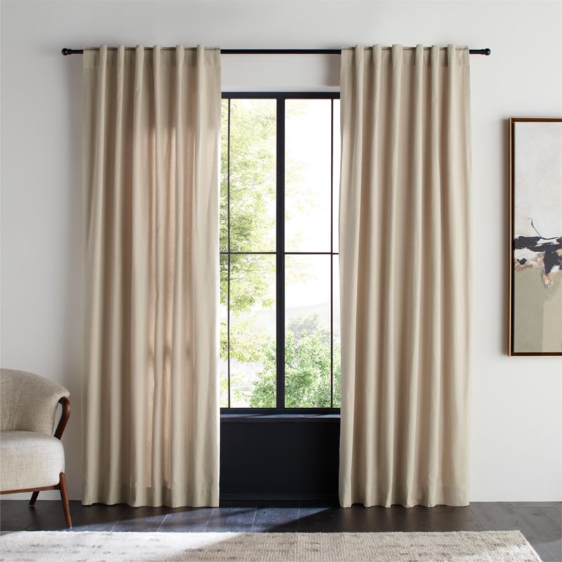 Organic Cotton Natural Taupe Window Curtain Panel 52"x120"