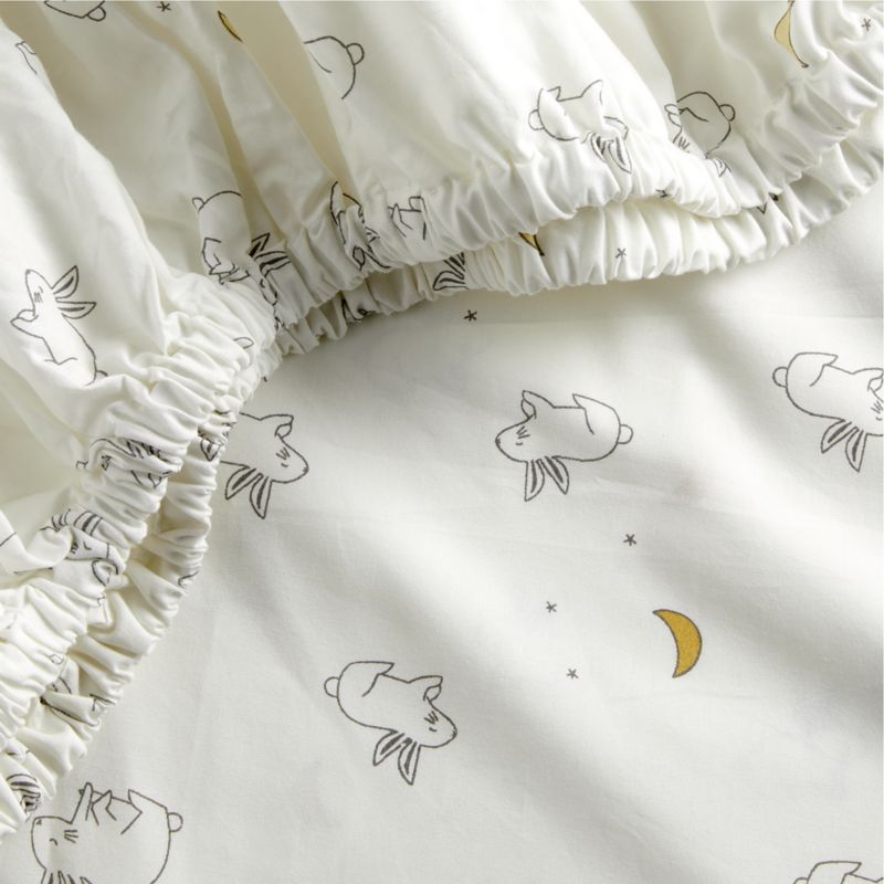 Stay Cool Cozy Bunny 100% Organic Cotton Baby Crib Fitted Sheet