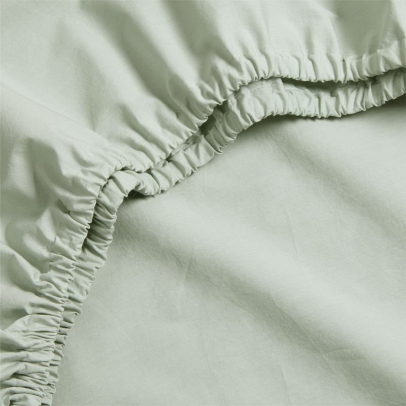 Cozy Cloud Muted Teal Washed Organic Cotton Baby Crib Fitted Sheet