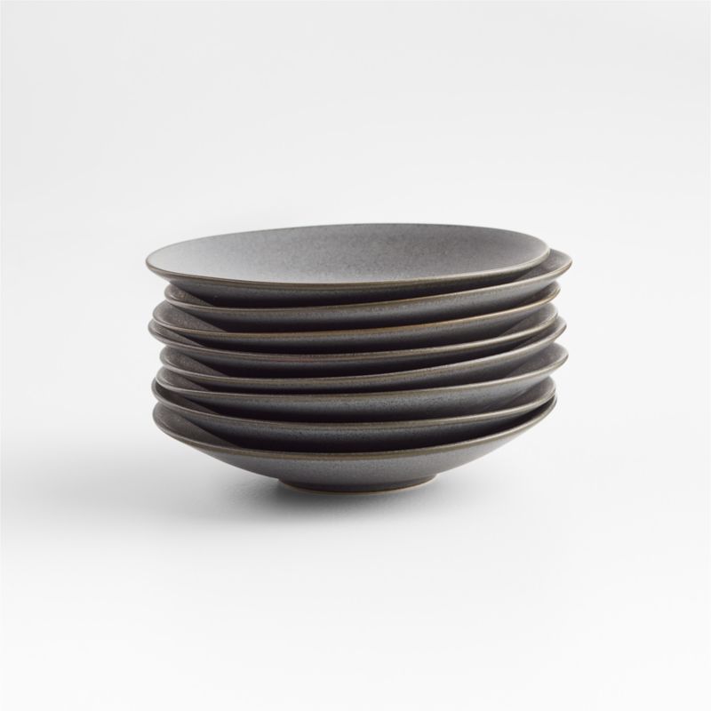 Craft Charcoal Grey Stoneware Appetizer Plates, Set of 8