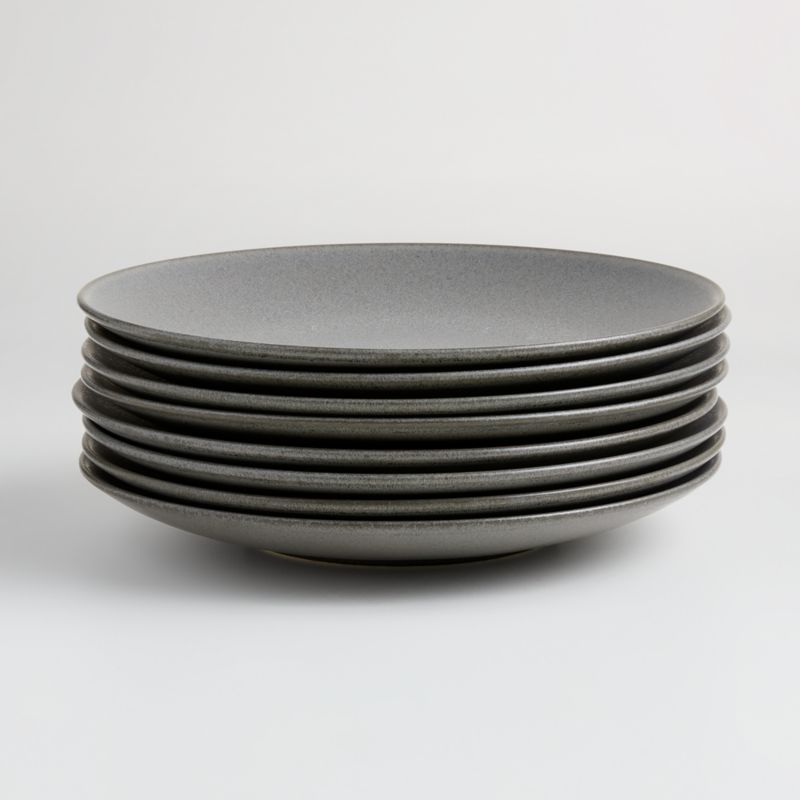 Craft Charcoal Grey Stoneware Coupe Dinner Plates, Set of 8