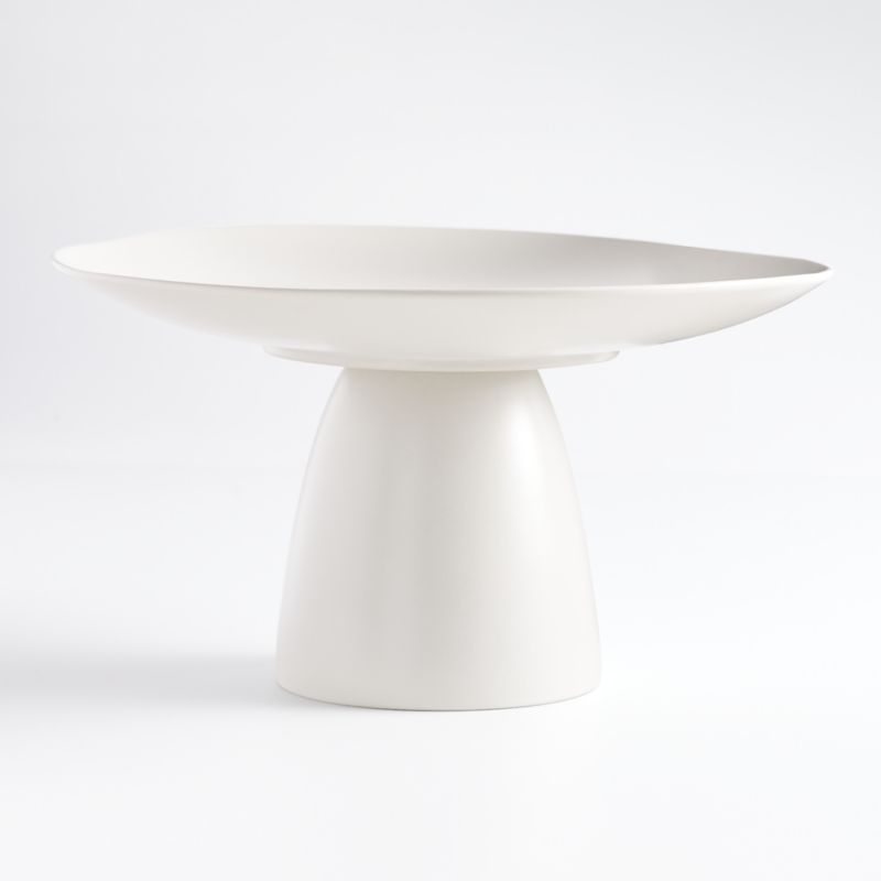 Craft Linen Cream Stoneware Pedestal