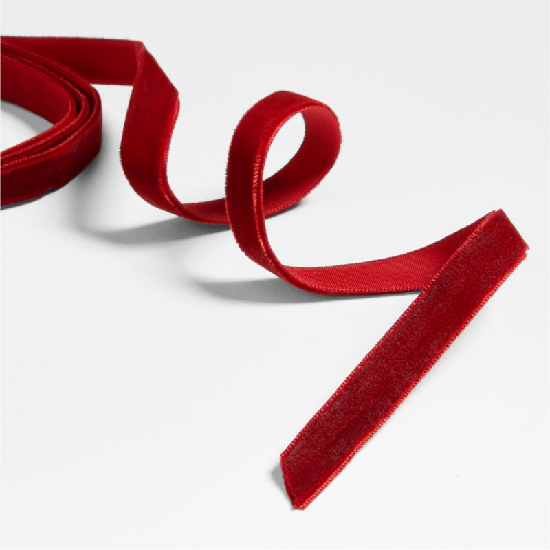 Deep Red Velvet Holiday Ribbon 3/8"