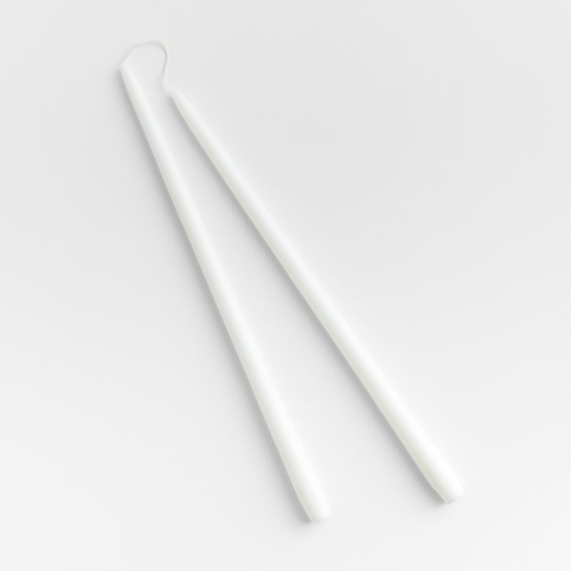 White 18" Dipped Taper Candles, Set of 2