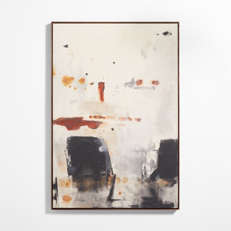 "Dissemblance I" 54"x80" Beige Framed Wall Art Print