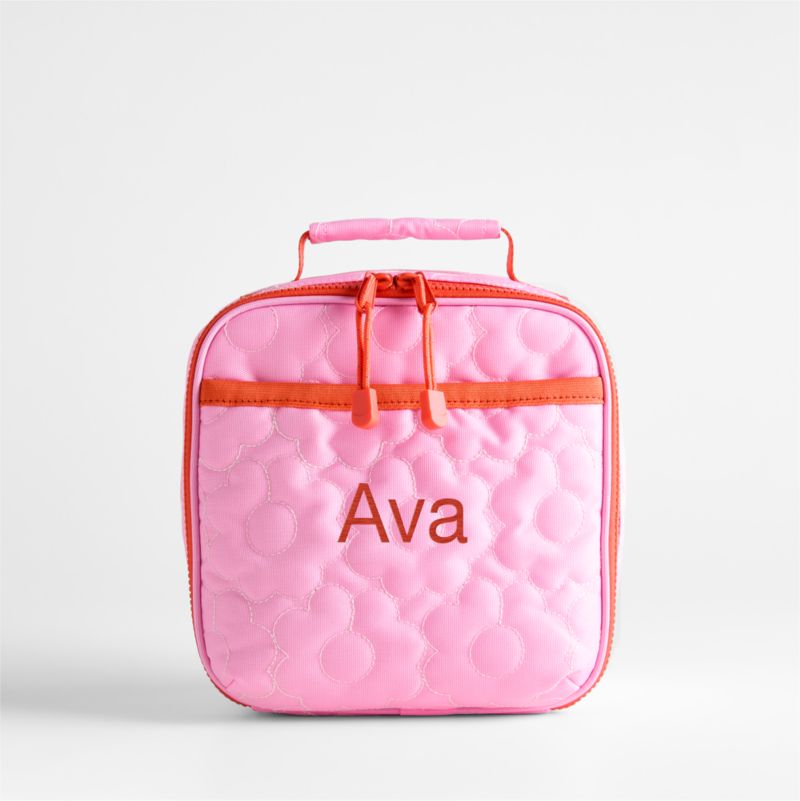 Dreamer Quilted Pink Flower Standard Soft Insulated Kids Lunch Box