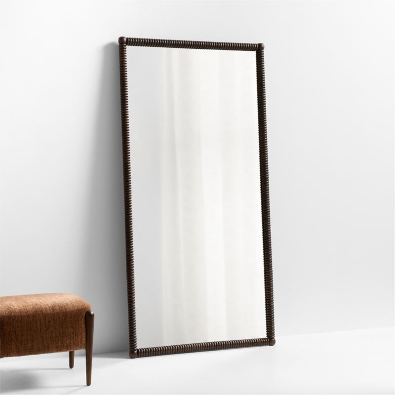 Harris White Boucle Rectangle Floor Mirror 46"x73"
