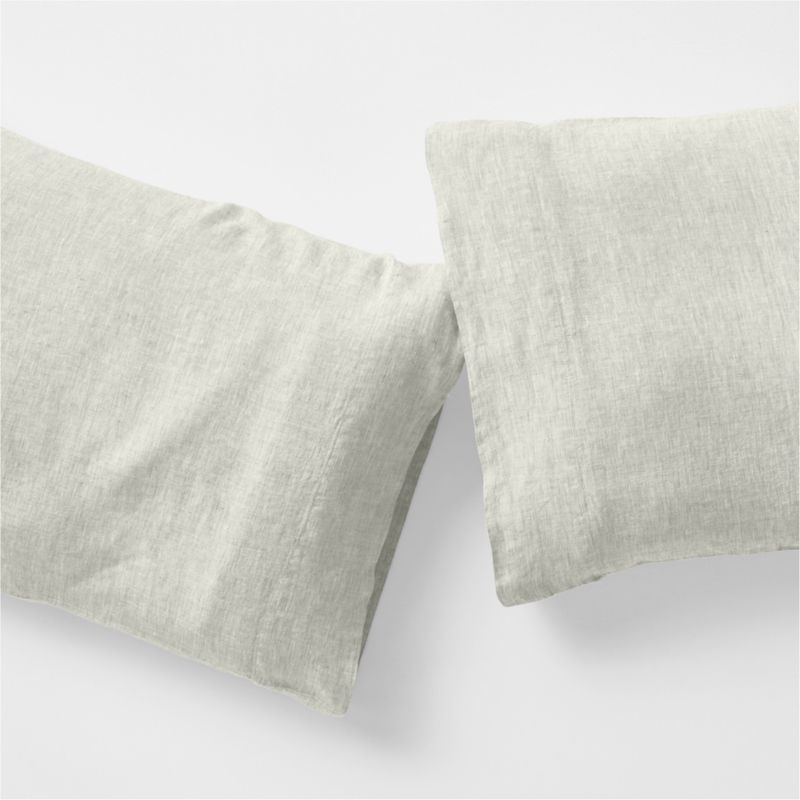 Aire Natural EUROPEAN FLAX ™-Certified Linen Warm Natural Standard Pillowcases, Set of 2