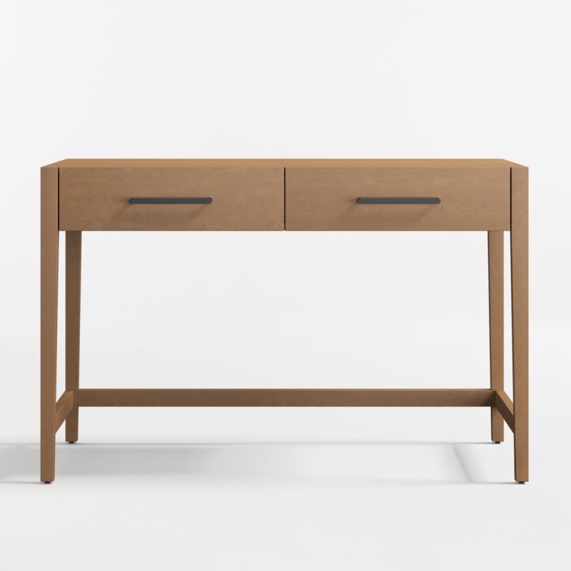 Ever Simple Modular Natural Brown Wood Wide 2-Drawer Kids Desk