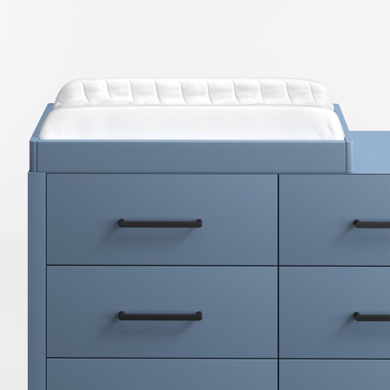 Ever Simple Slate Blue Wood Baby Changing Table Topper