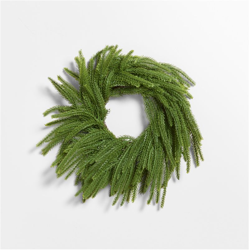 Faux Norfolk Pine Mini Wreath 14", Set of 2