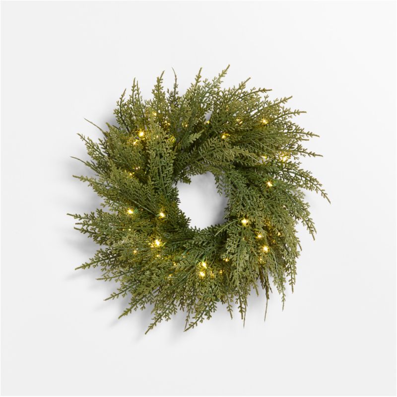 Faux Pre-Lit Hemlock Mini Wreath 14"