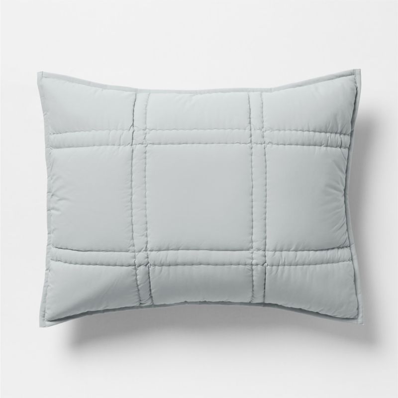 Favorite Washed Organic Cotton Percale Mist Blue Standard Comforter Bed Pillow Sham