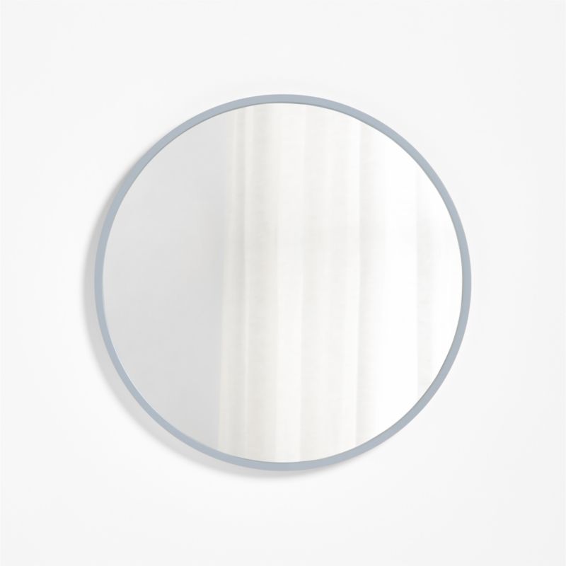 Finn Blue Wooden 31" Round Kids Wall Mirror