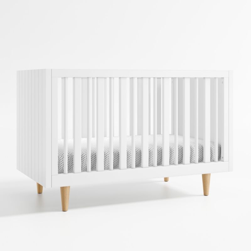 Finn White Wood Convertible Crib