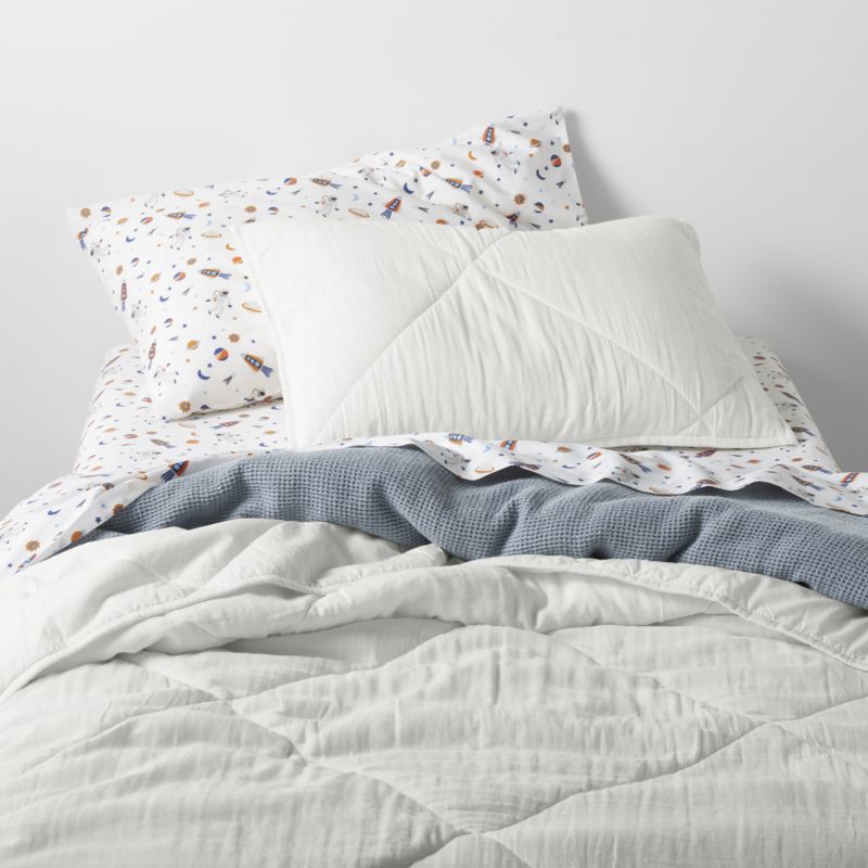 Supersoft Pampas Ivory Organic Cotton Gauze Kids Full/Queen Quilt