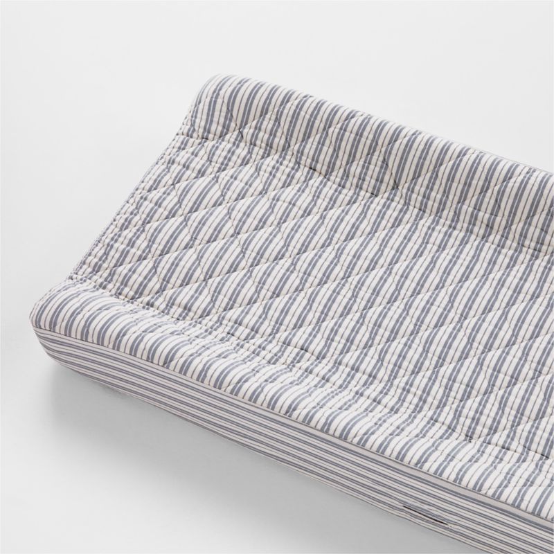 Frenchie Natural Taupe Organic Cotton Baby Changing Pad Cover by Leanne Ford