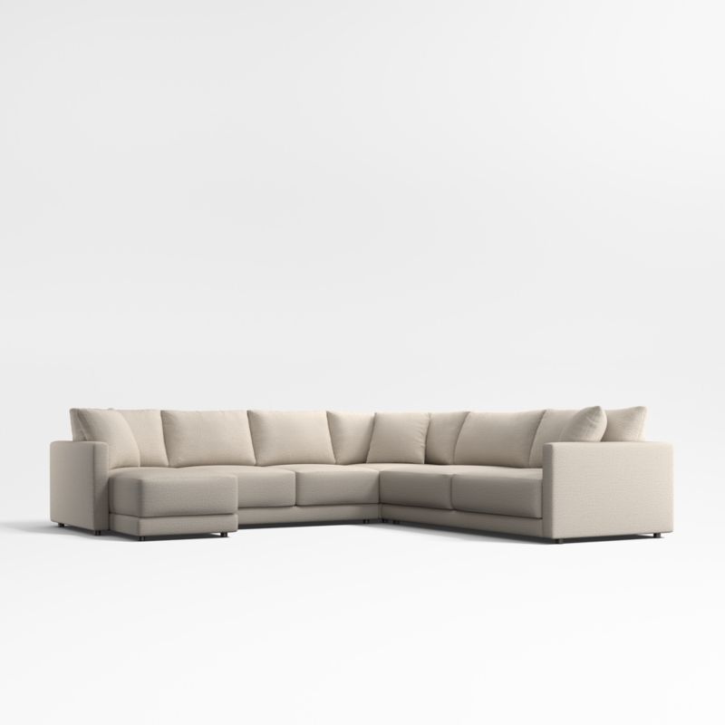 Gather Deep 4-Piece L-Shaped Sectional Sofa with Chaise Lounge