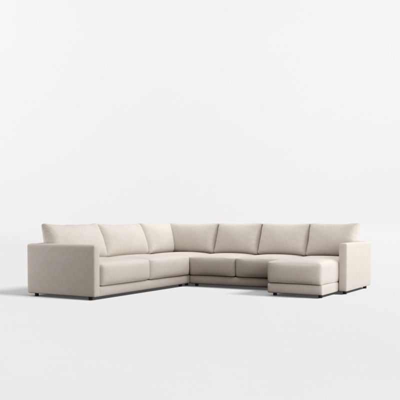 Gather Deep 4-Piece L-Shaped Sectional Sofa with Chaise Lounge