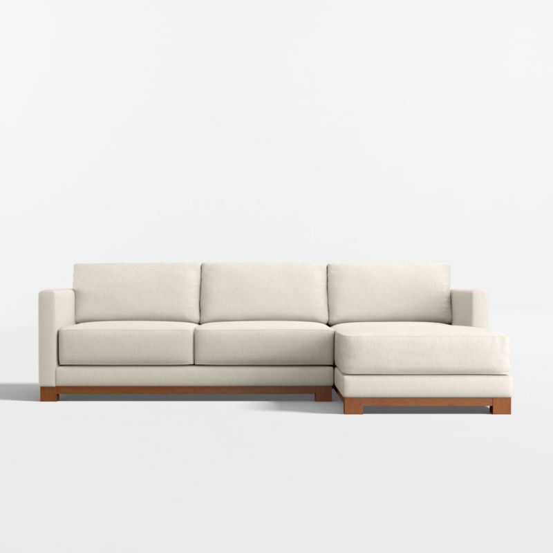 Gather Deep Wood Base 2-Piece Sectional Sofa with Chaise Lounge