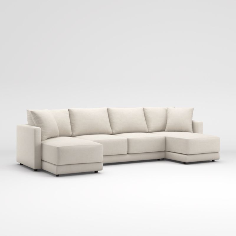 Gather Deep 3-Piece U-Shaped Sectional Sofa with Double Chaise Lounge