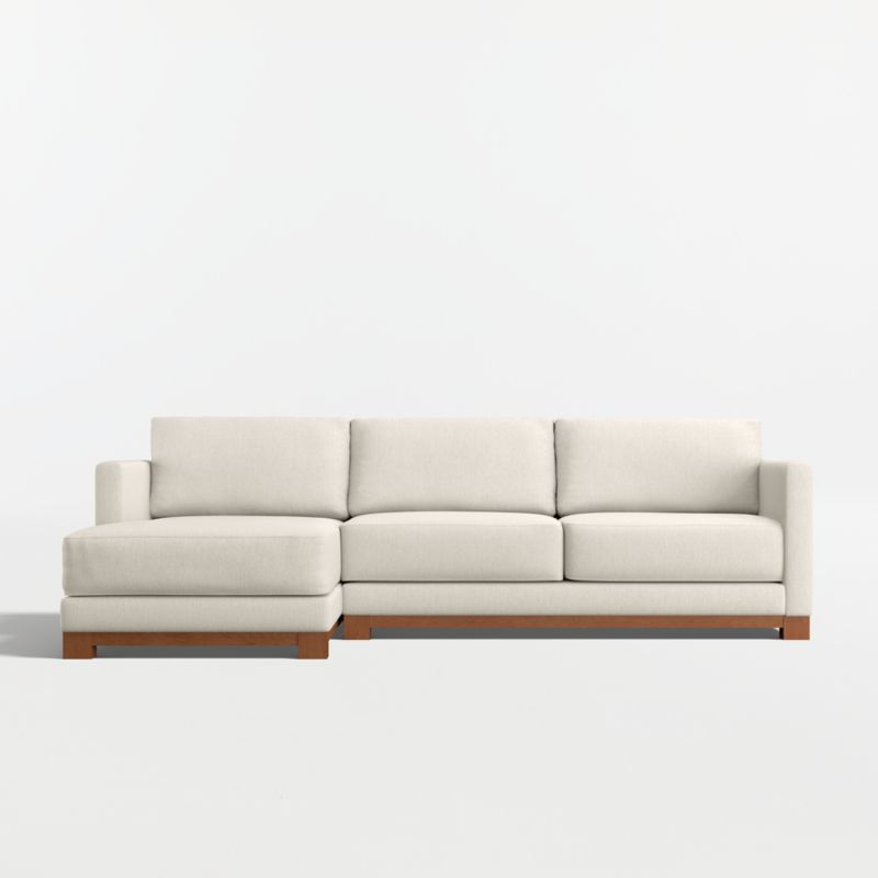 Gather Wood Base 2-Piece Sectional Sofa with Chaise Lounge