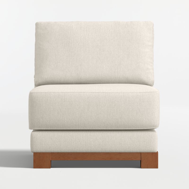 Gather Wood Base Armless Chair Sectional Piece