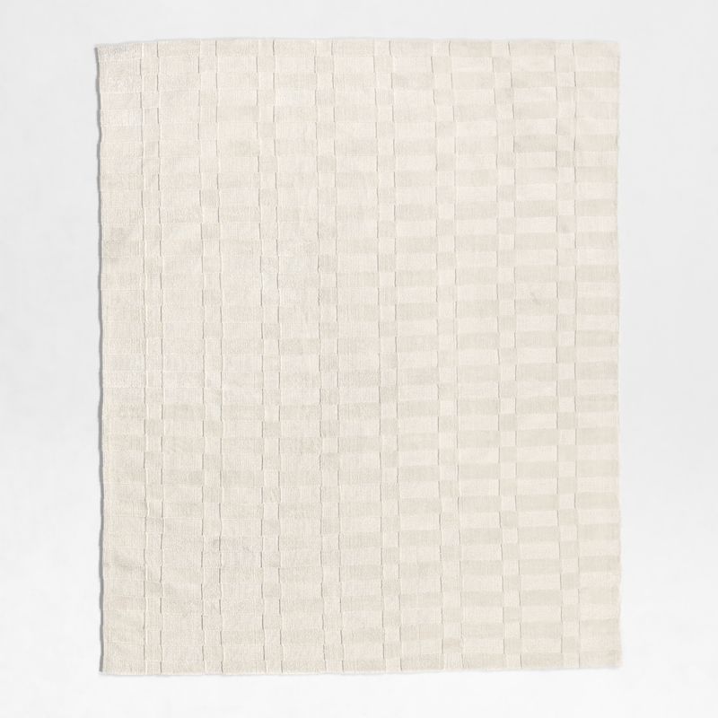 Geo Checker Ivory Performance Kids Area Rug 5'x8'
