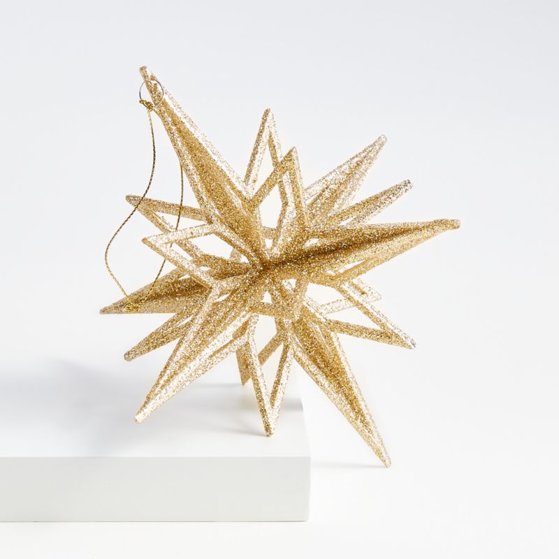 Radiant Glitter Gold Star Christmas Tree Ornament