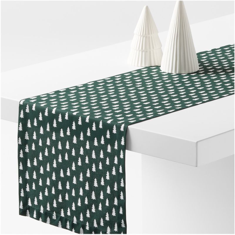 Green Trees 90" Table Runner