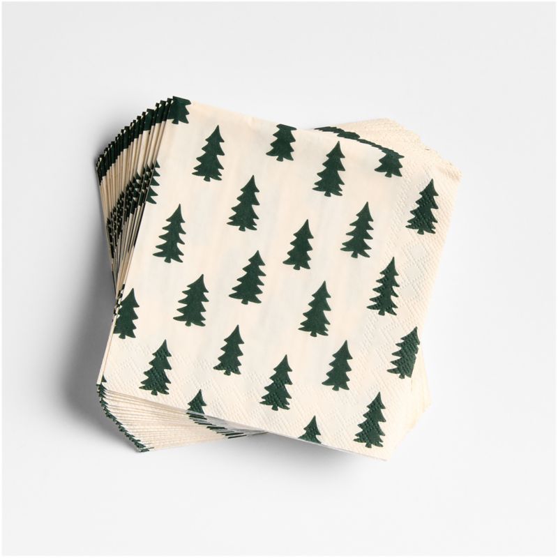 Green Trees Paper Cocktail Napkins by Hester and Cook
