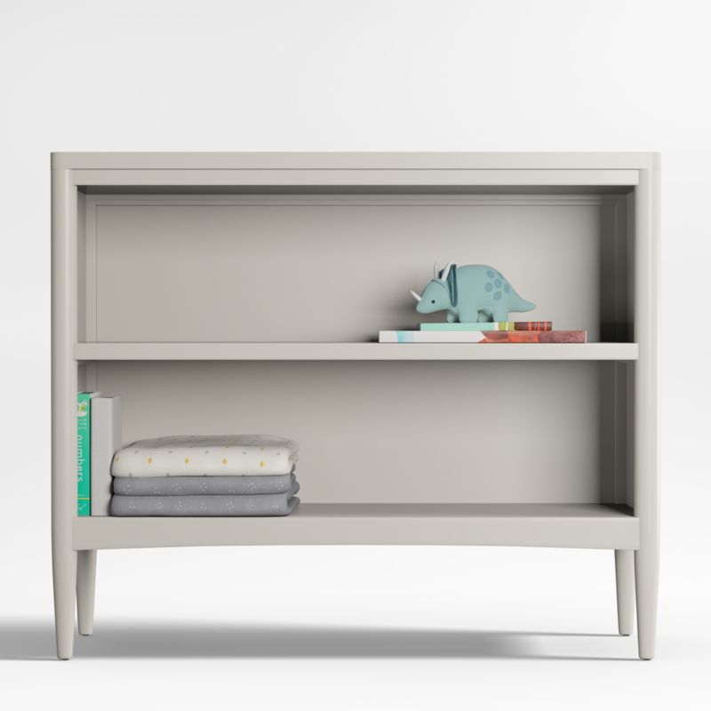 Hampshire Small Cozy Grey Wood 2-Shelf Kids Bookcase