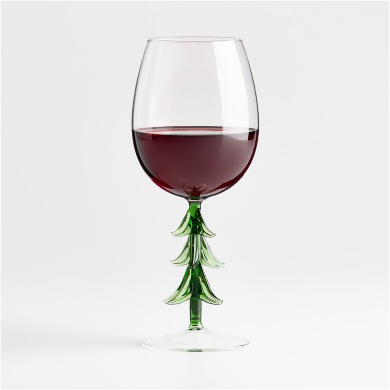 Hand-Blown Christmas Tree Icon 13.5-oz. Wine Glass
