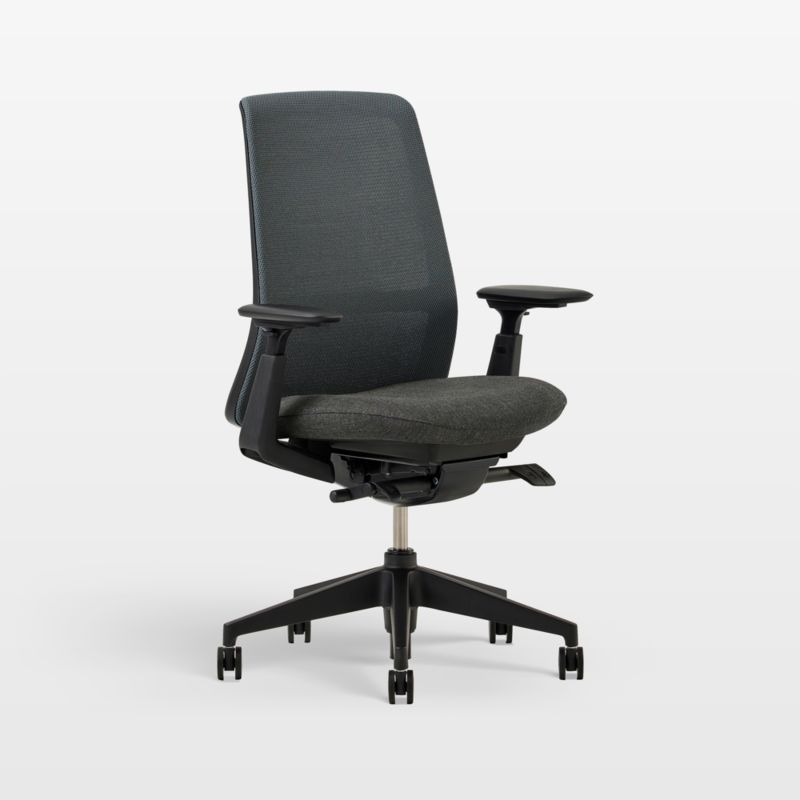 Haworth Soji Upholstered Charcoal and Mesh Office Chair